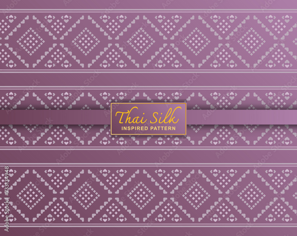 Seamless pattern background. Inspired by traditional North Eastern Thai silk pattern. Colored in Pink