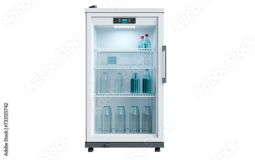 Lab Refrigerator with Glass Door Isolated on Transparent Background PNG.