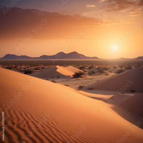  beautiful sunrise in the Namibian desert 