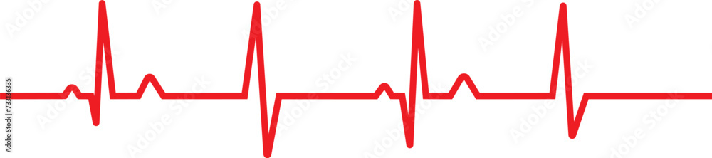 heart beat on ECG. Red heartbeat line icon. vector illustration. Pulse trace. EKG and Cardio symbol. Healthy and Medical concept. Vector illustration. heart beat on ECG. Red heartbeat line icon. vector illustration. Pulse trace. EKG and Cardio symbol. Healthy and Medical concept. Vector illustration.