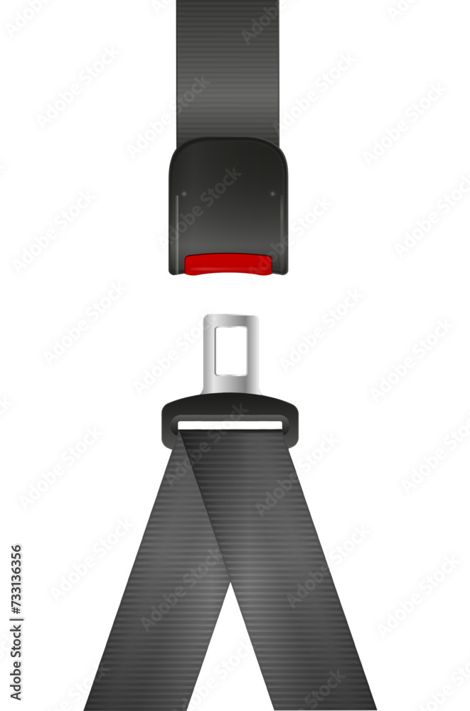 Safety seat belt, open and closed seatbelt. Art design road strap. Abstract concept car, airplane driver protection graphic element. Vector Safety seat belt, open and closed seatbelt. Art design road strap. Abstract concept car, airplane driver protection graphic element. Vector