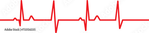 heart beat on ECG. Red heartbeat line icon. vector illustration. Pulse trace. EKG and Cardio symbol. Healthy and Medical concept. Vector illustration.	 photo