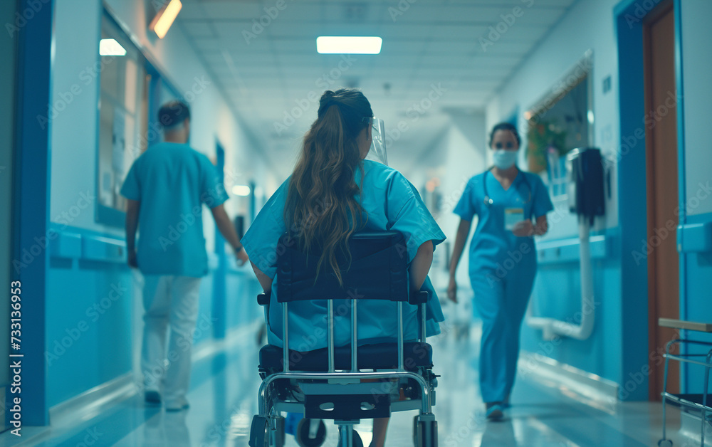Hospital illustration, a busy hospital with different doctors in motion, suitable for medical services, and modern medicine. Modern hospitals. Hospital illustration, a busy hospital with different doctors in motion, suitable for medical services, and modern medicine. Modern hospitals.