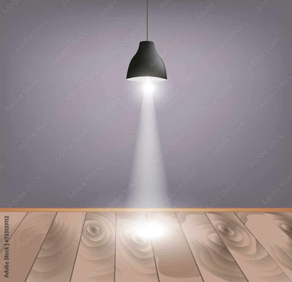 Black chandelier on grey background, vector
