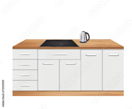 Lower kabinets kitchen. vector illustration