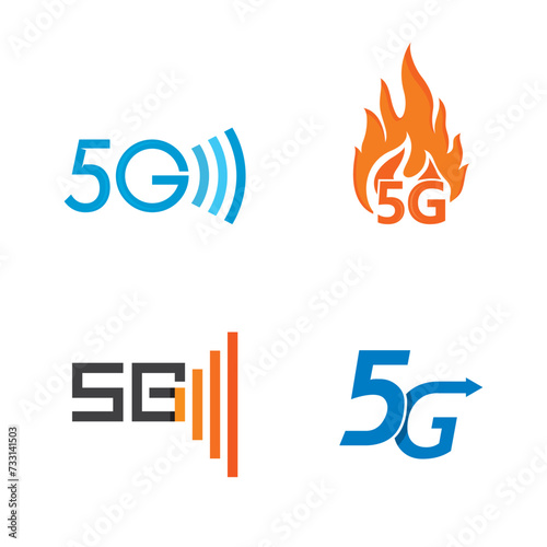 5G icon for mobile device or media social app vector illustration