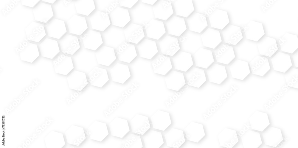 Abstract geometric background.Futuristic abstract banner.wallpaper banner pattern with copy space,Abstract white vector wallpaper with hexagon grid,