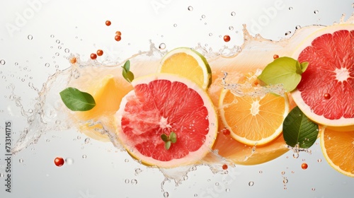 A grapefruit segment creating a citrusy burst in a fruit salad