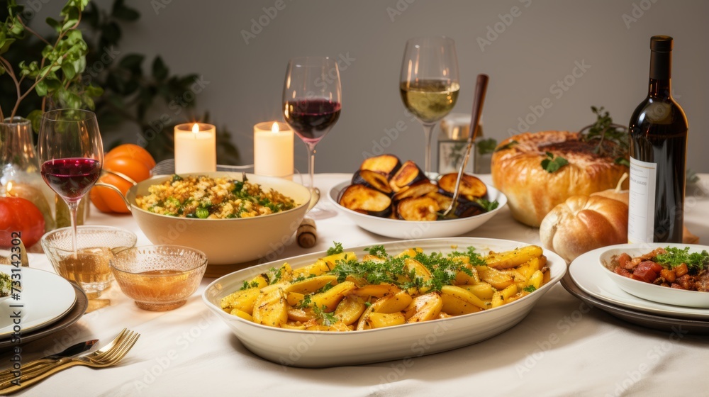 A rosh hashanah menu featuring a variety of dishes A rosh hashanah menu featuring a variety of dishes