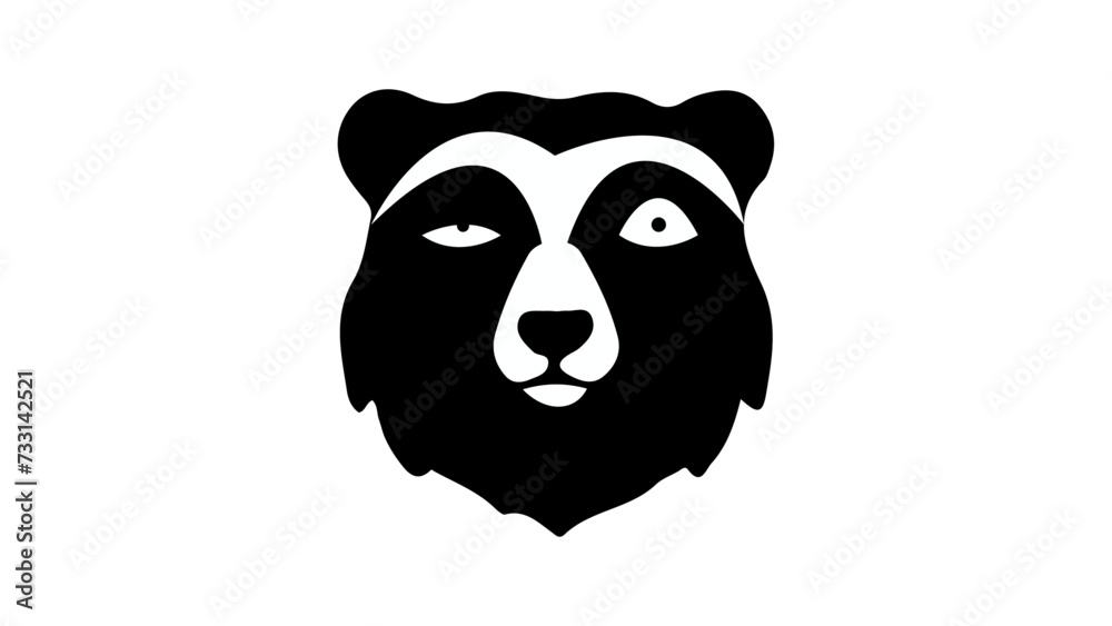 black and white dog/bear, bear funny face shape, bear with one eyebrow up