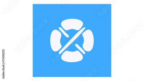 icon blue lifebuoy vector