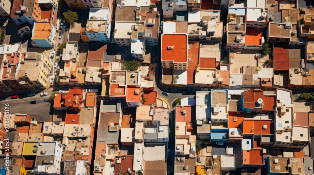 Aerial view of a thematic cityscape Aerial view of a thematic cityscape