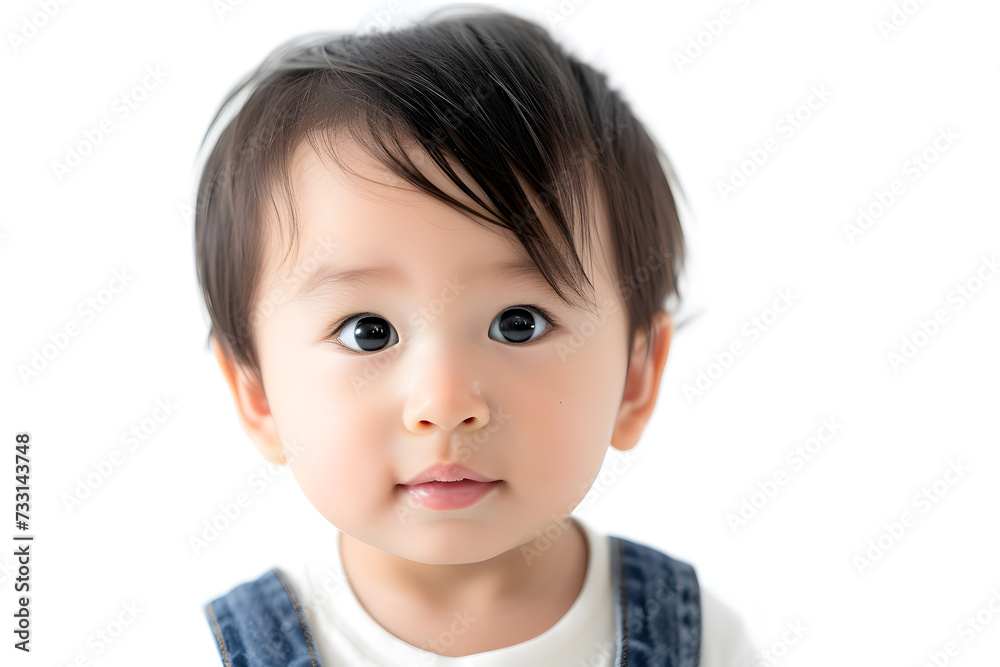 Closeup portrait of asian kid toddler boy isolated on white background Closeup portrait of asian kid toddler boy isolated on white background