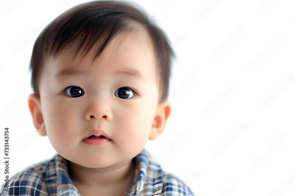 Closeup portrait of asian kid toddler boy isolated on white background Closeup portrait of asian kid toddler boy isolated on white background