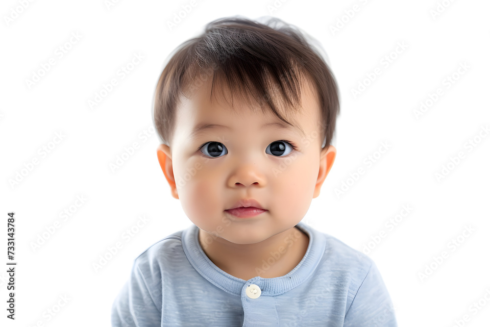Closeup portrait of asian kid toddler boy isolated on white background Closeup portrait of asian kid toddler boy isolated on white background