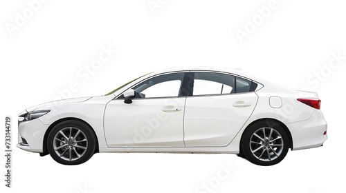 Passenger car isolated on a white background  with clipping path. Full Depth of field. Focus stacking  side view. 