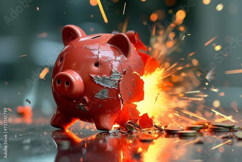 Financial crisis picture of a exploding