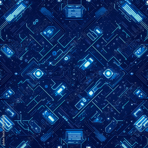 futuristic digital platinum pattern as background on a seamless tile, ai generated