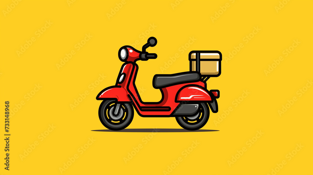 Clipart of red bike and yellow background for delivery Clipart of red bike and yellow background for delivery