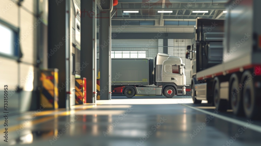 truck, loading and unloading, container Logistics business industrial warehouse and logistics companies.