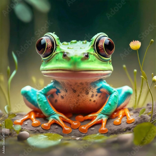 cute frog cartoon animal