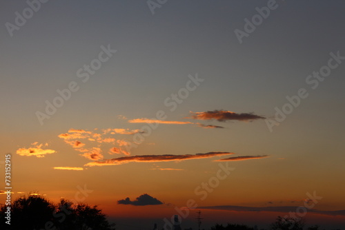秋の空　夕焼け
