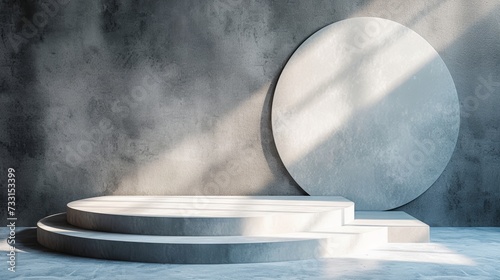 Simple backdrop with minimalist shapes, symbolizing concentration and focus i...