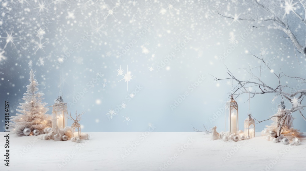 Magic of the holidays through elegantly composed scene, leaving space for text Magic of the holidays through elegantly composed scene, leaving space for text