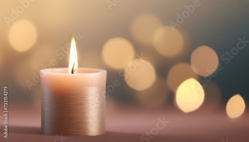 3d rendering burning candle pastel brown soft blurred focus