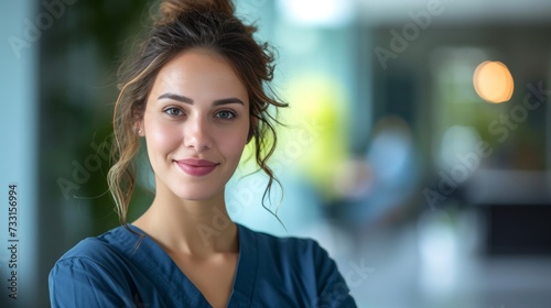 Her empathetic gaze conveys care and understanding, assuring patrons of her c...