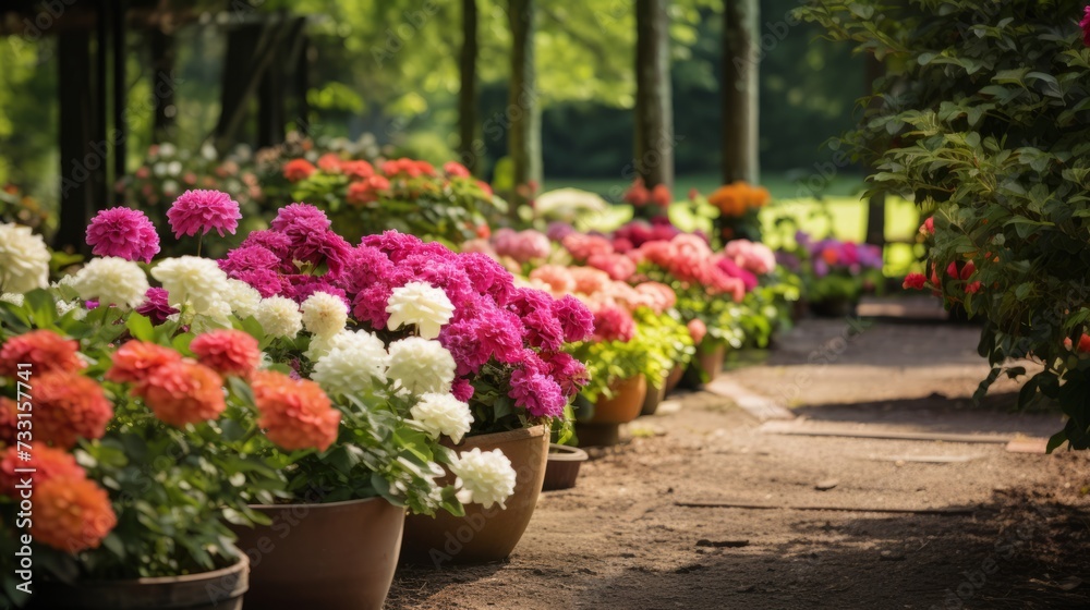 Meticulous gardening, with every flower perfectly arranged