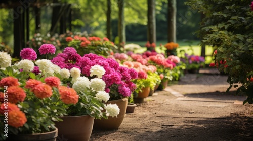 Meticulous gardening  with every flower perfectly arranged