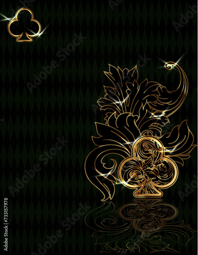 Clubs ace poker  card, vector illustration