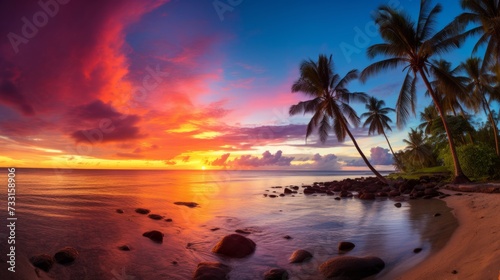 The vibrant colors of a tropical sunset