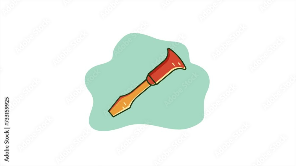 animated of chisel motion graphic design, carpentry tool icon animated of chisel motion graphic design, carpentry tool icon