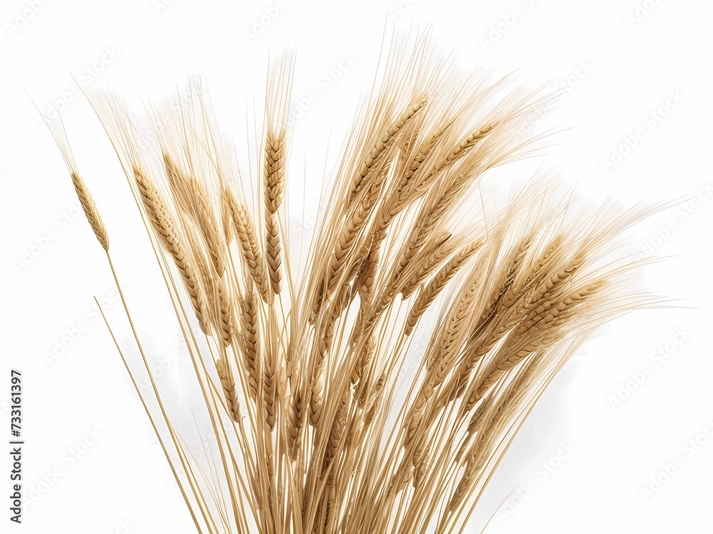 Stunning side view of a field of ripe wheat ears in autumn, with their golden colours