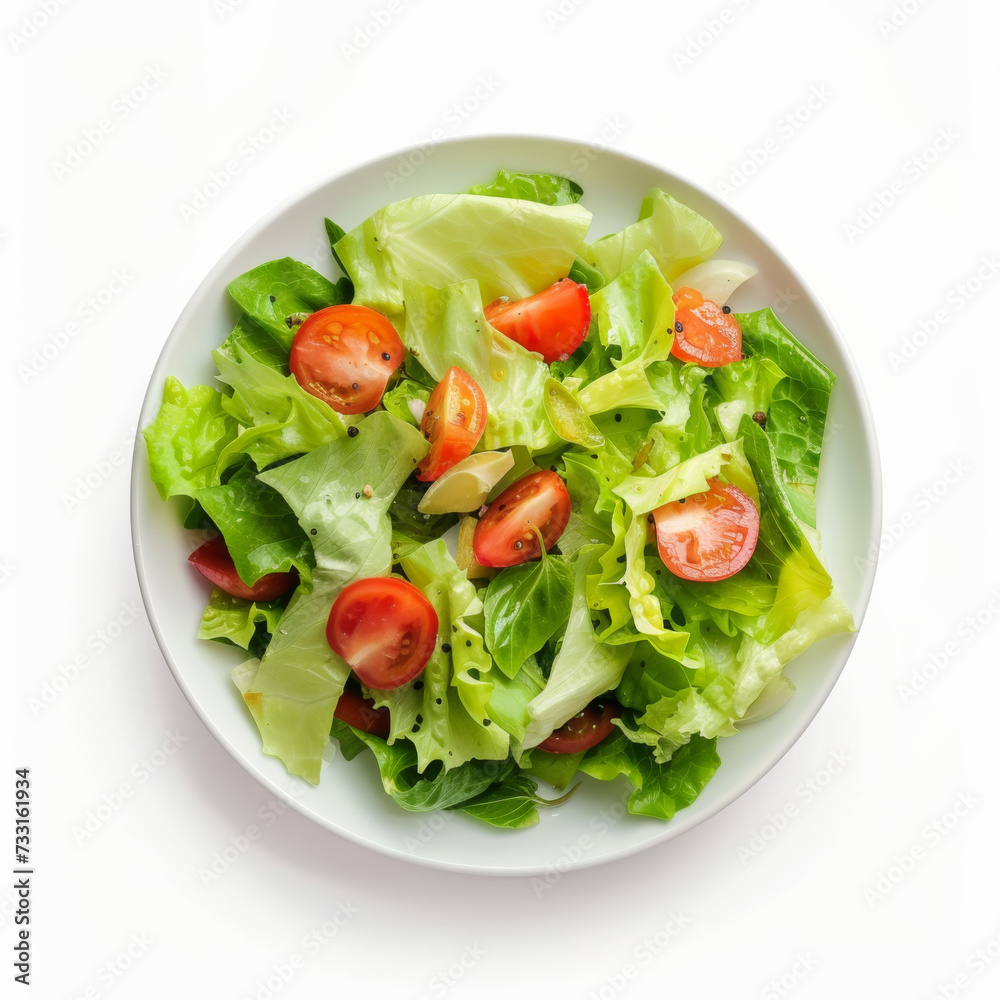 salad on white background, isolated
