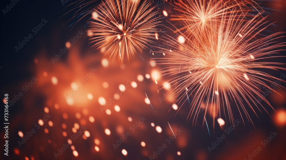 Fototapeta premium Fireworks festive holidays celebration concept.
