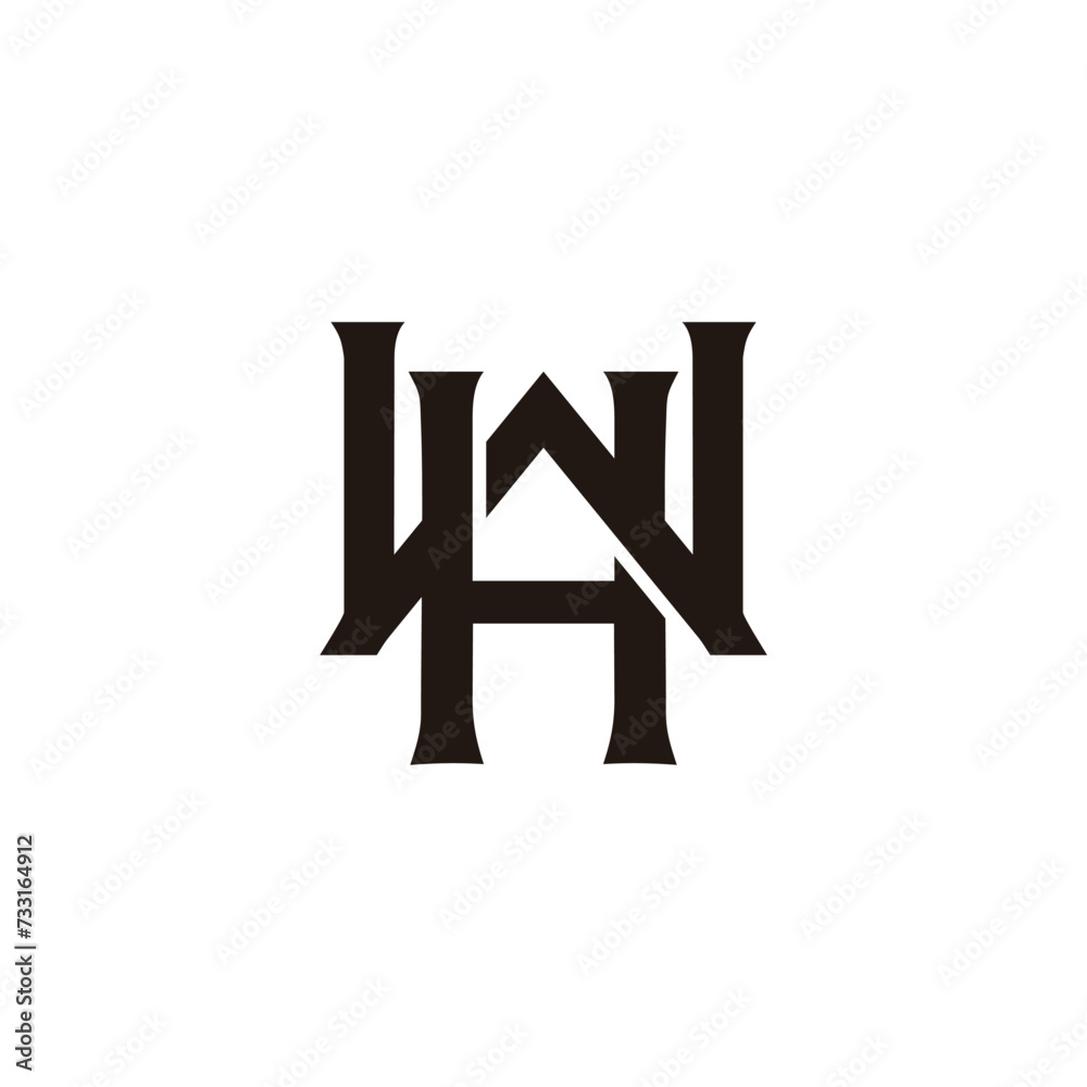 letter wh linked overlap font logo vector letter wh linked overlap font logo vector