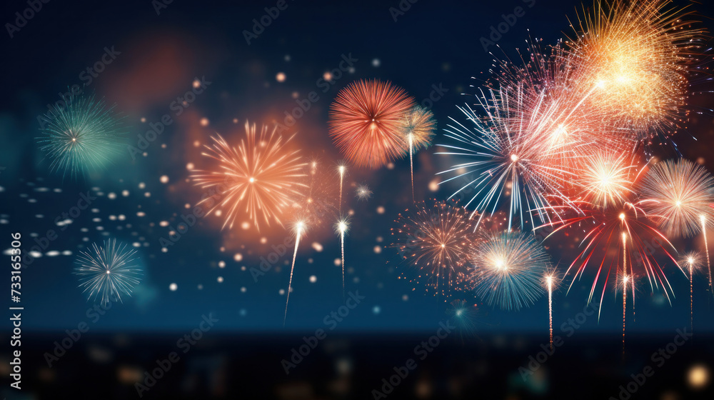 Fototapeta premium Fireworks festive holidays celebration concept.