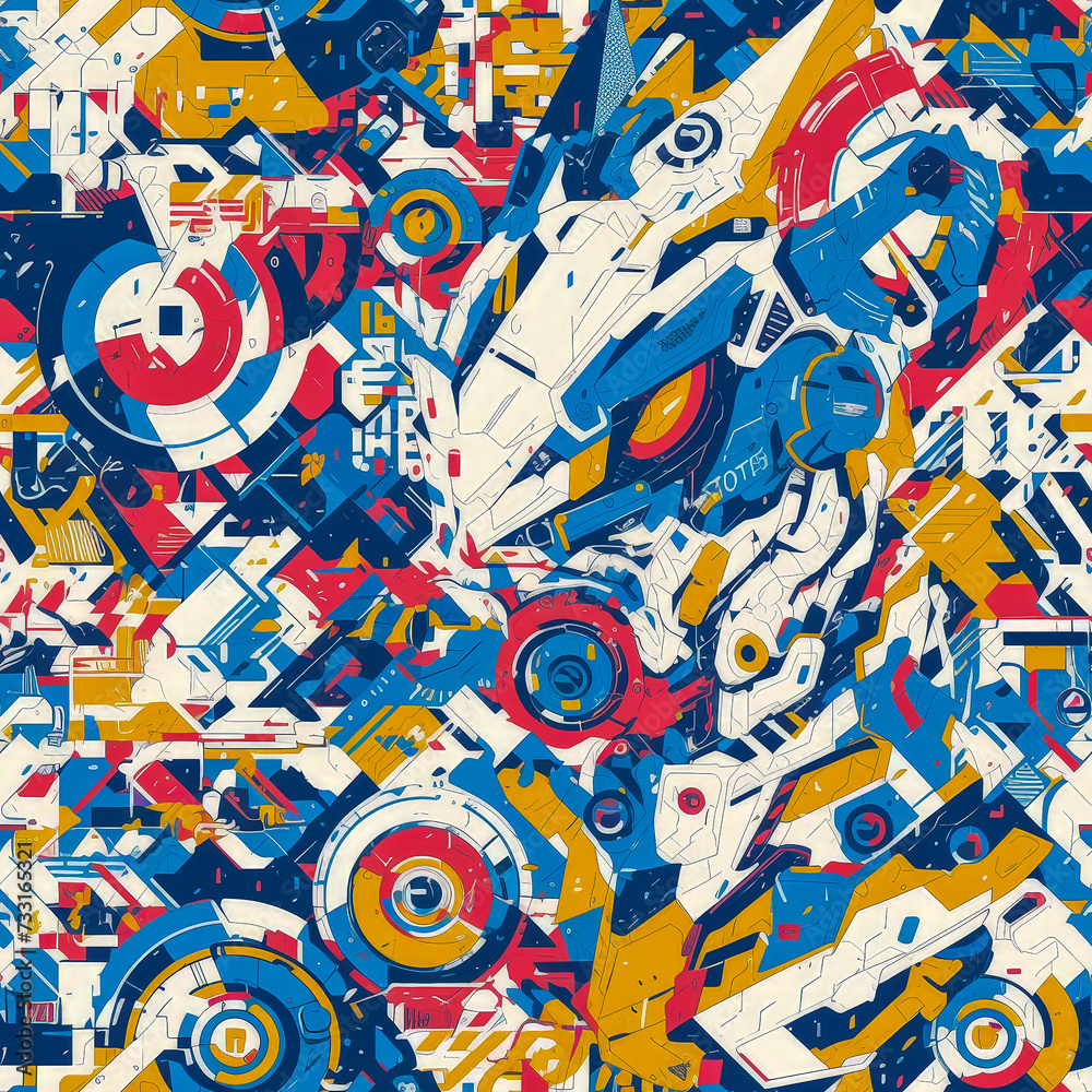 Fototapeta premium futuristic digital platinum pattern as background on a seamless tile, ai generated