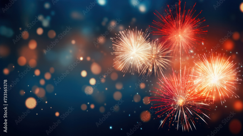 Fototapeta premium Fireworks festive holidays celebration concept.