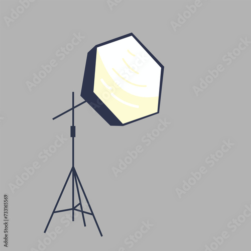 vector illustration of lighting design in a photo studio	