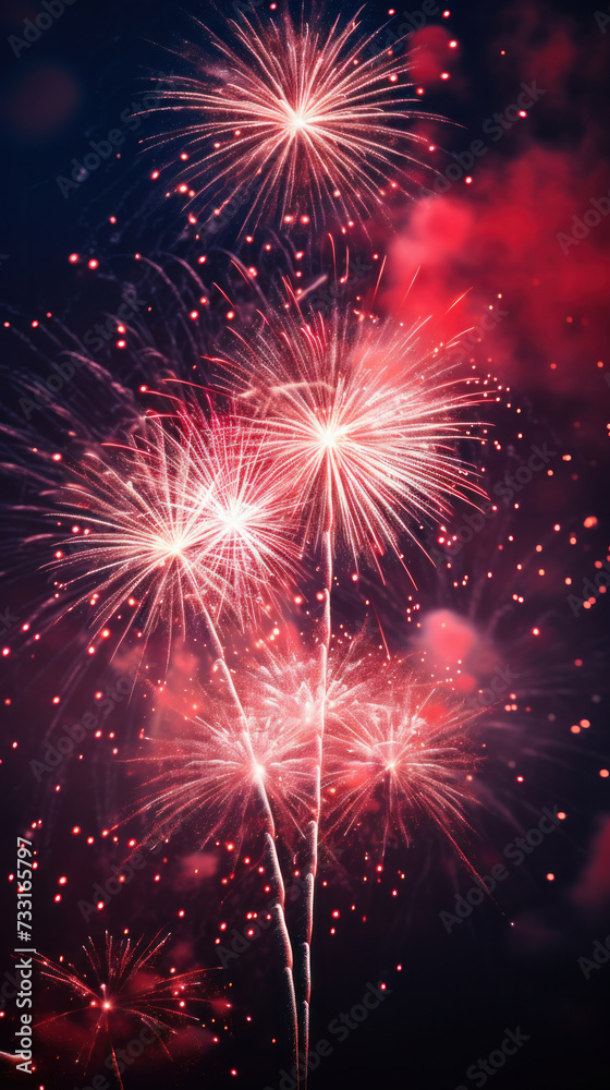 Fototapeta premium Fireworks festive holidays celebration concept.
