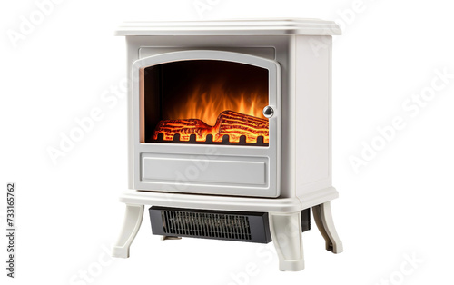Mini Electric Fireplace Heater Isolated on Transparent Background PNG.