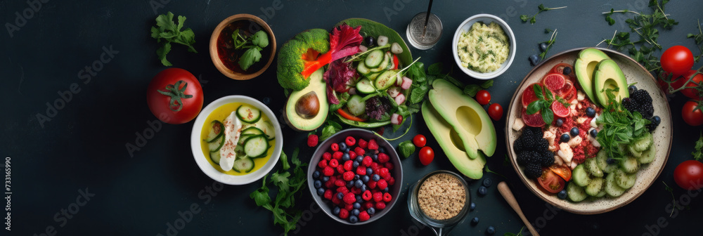 Healthy take away food and drinks, Fresh salad, soup, poke bowl, fruits, coffee and juice. top view. Healthy take away food and drinks, Fresh salad, soup, poke bowl, fruits, coffee and juice. top view.