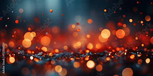 Abstract bokeh shimmering red glitter lights with blurry defocused background