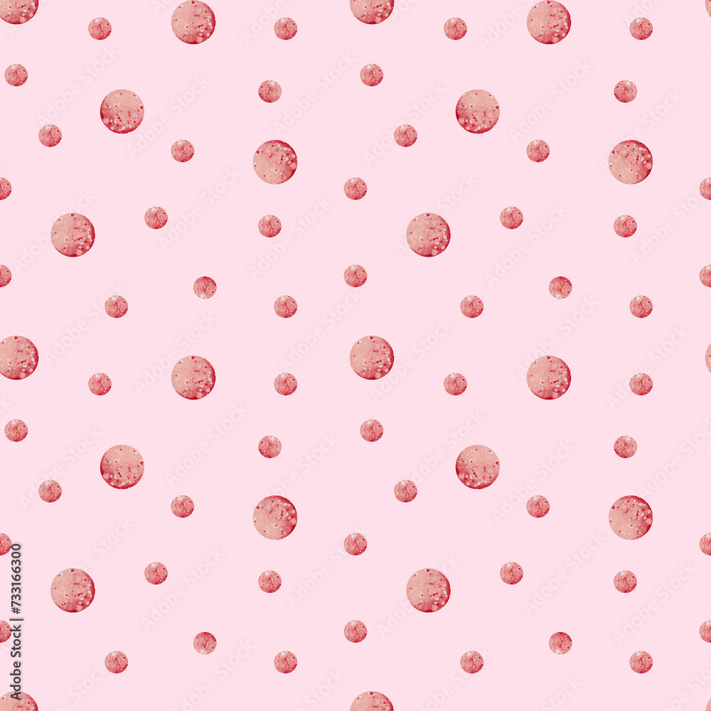 Watercolor seampess pattern with pink drops Watercolor seampess pattern with pink drops