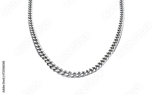 Modern Stainless Steel Chain Jewelry Isolated on Transparent Background PNG.