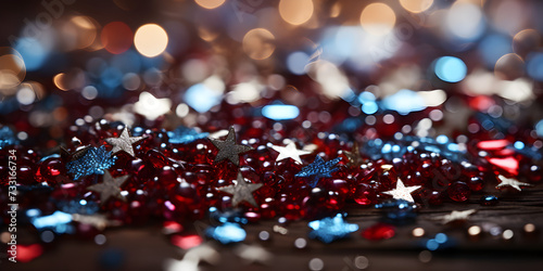 Abstract bokeh shimmering colorful glitter decorations with blurry defocused background